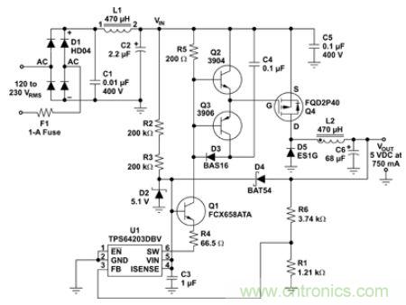 低壓降壓IC實現了簡單、經濟的偏置電源