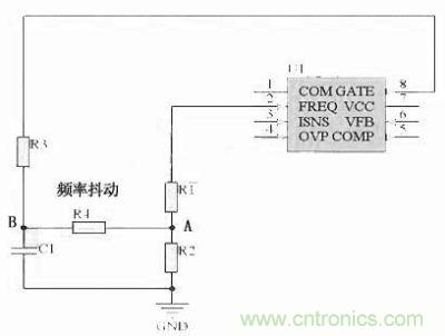 對于采用單顆鏡像電阻設定頻率，比如IR1150