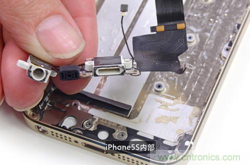 土豪金iPhone 5S拆解：內部結構升級，維修難度增加