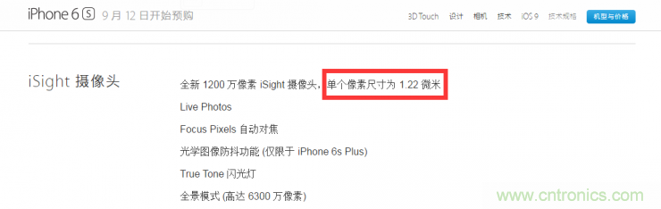 iPhone 6s告別800萬像素，探秘新攝像頭“1.22微米像素”