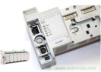 圖1：Allen-Bradley Micro850可編程邏輯控制器(PLC)的價格約為500美元，是高度堅固、可配置、隔離性和易用性方面的標桿，盡管有PC/嵌入式計算設備的競爭，仍在工廠自動化領域中保持著強勢地位。