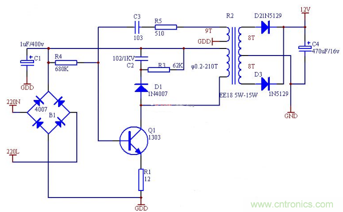 六款簡單的開關電源電路設計，內附原理圖詳解