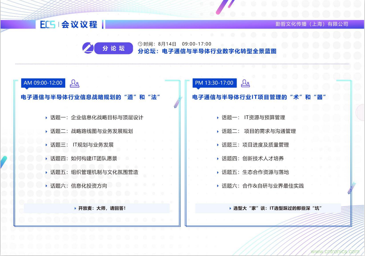 ECS 2020|第二屆中國電子通信與半導體CIO峰會正式啟動！
